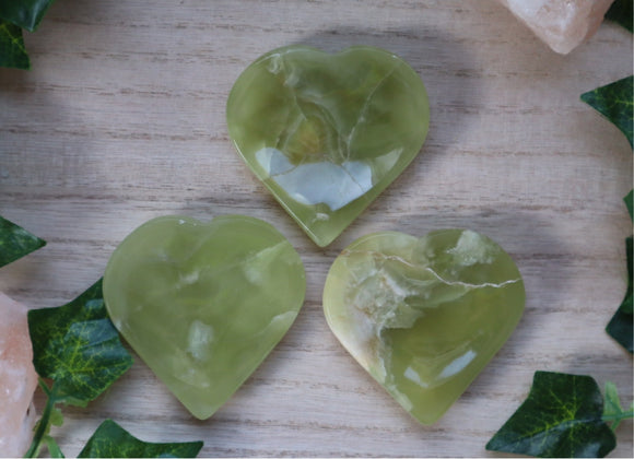 Green Calcite Heart Plate